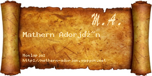 Mathern Adorján névjegykártya